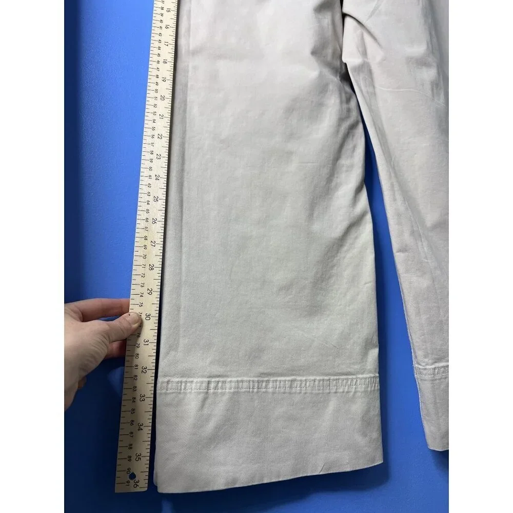 Everlane Wide-Leg Chino Pants Women 4 Beige stretch coin pockets lightweight